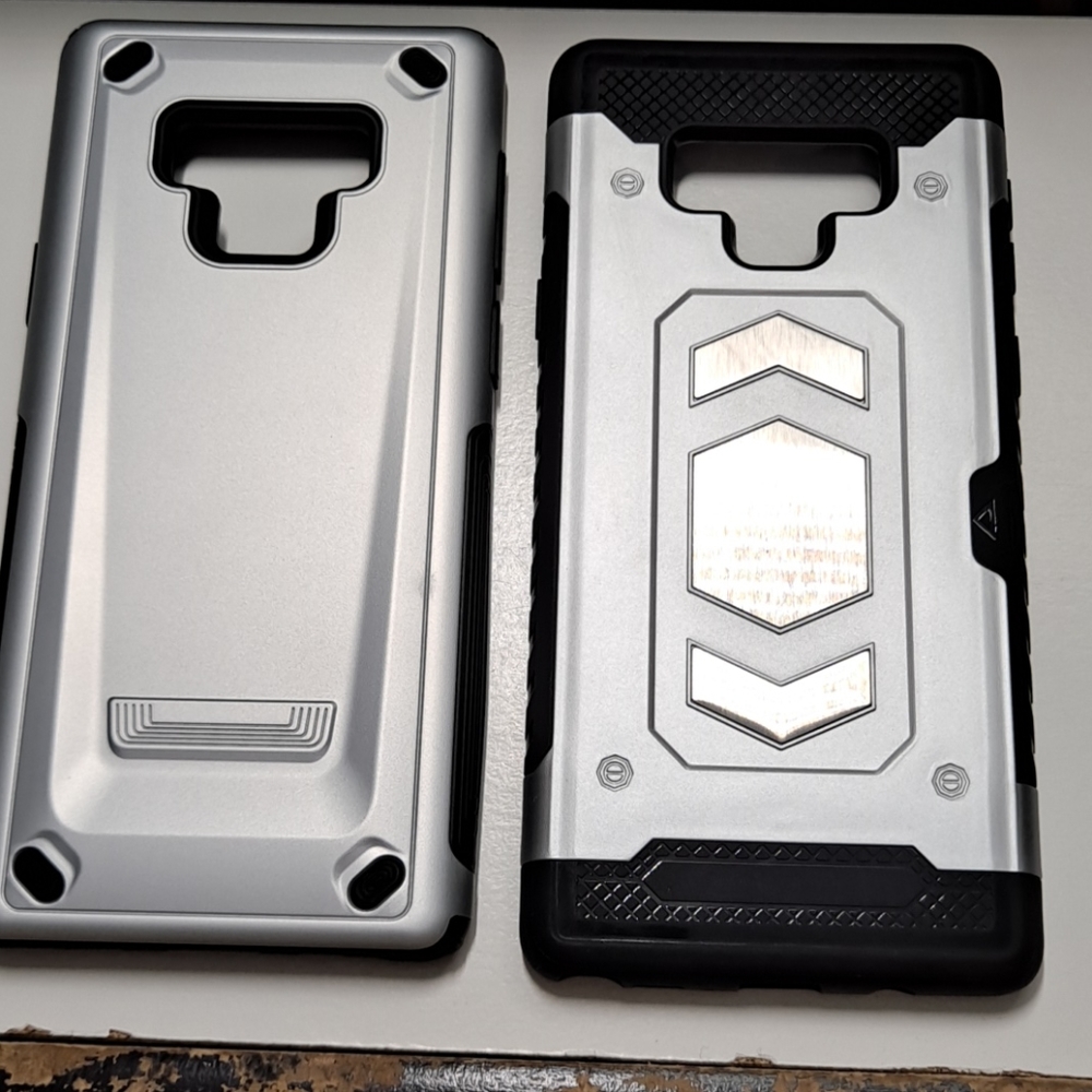 2 cases for samsung note 9 color silver-black new